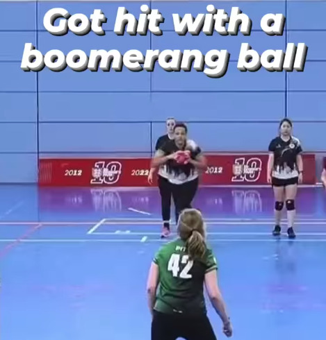 Dodgeball players playing a pick-up game